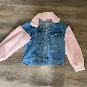 Adika fur denim jacket